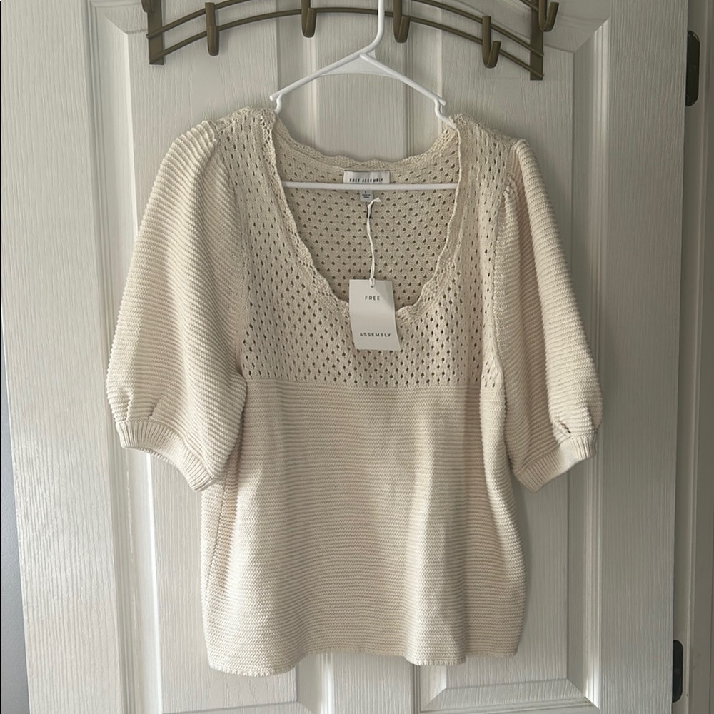 Cream Knit Women Top